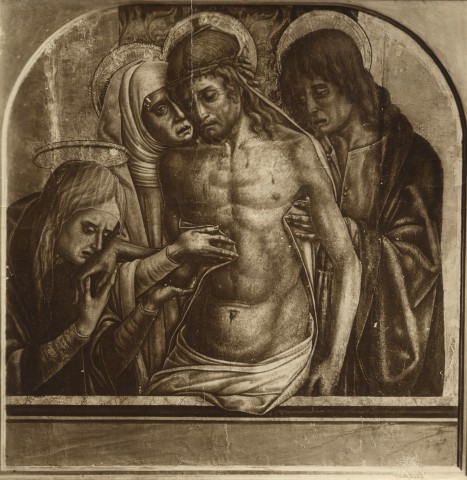 Anonimo — Crivelli Vittore - sec. XV - Cristo in pietà tra la Madonna, san Giovanni Evangelista e santa Maria Maddalena — insieme